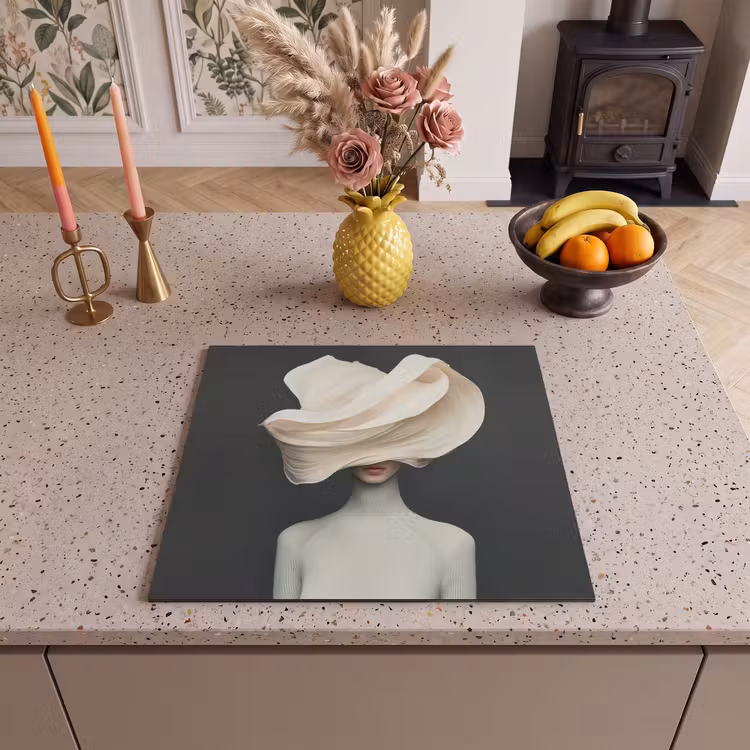 Protezione piano induzione - Donna - Beige - cappello — 3