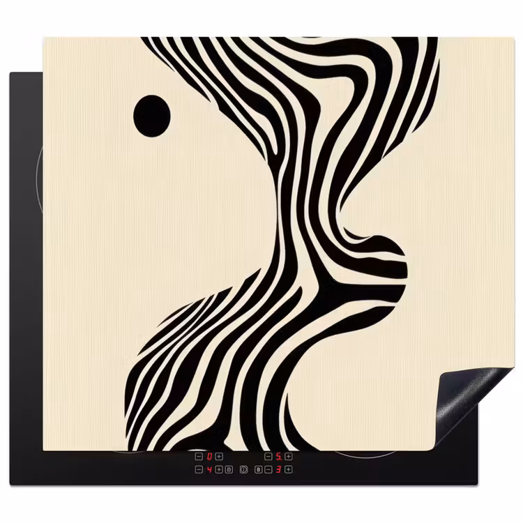 Protezione piano induzione - Beige - Linee - Ondulate - Astratte — 1