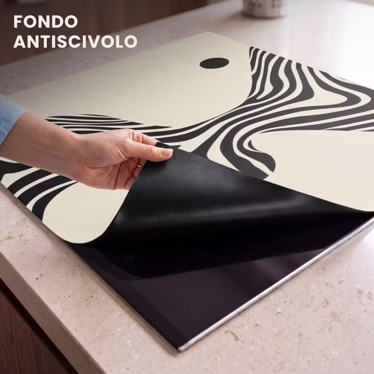 Protezione piano induzione - Beige - Linee - Ondulate - Astratte — 6