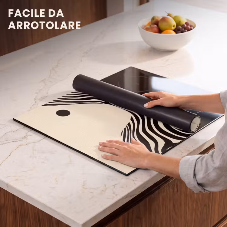 Protezione piano induzione - Beige - Linee - Ondulate - Astratte — 7