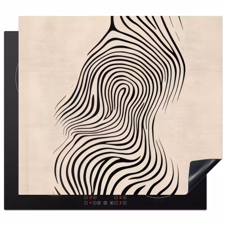 Protezione piano induzione - Linee - Astratte - Ondulate - Nero — 1