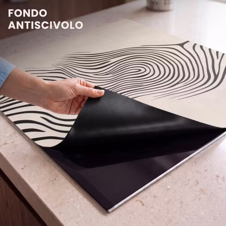 Protezione piano induzione - Linee - Astratte - Ondulate - Nero — 6