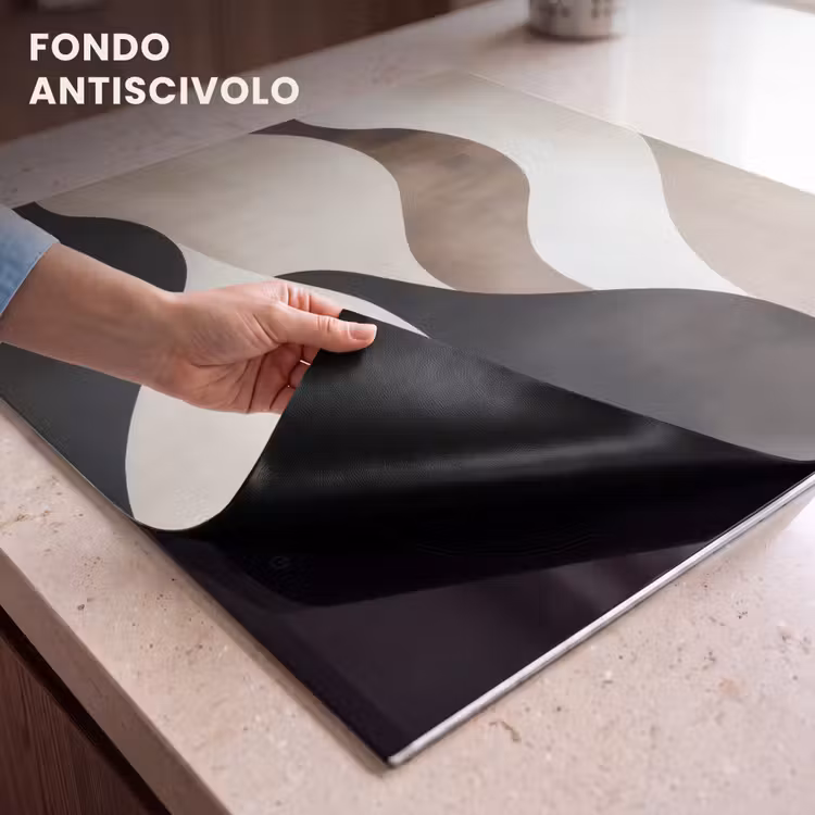 Protezione piano induzione - Onde - Astratto - Beige — 6