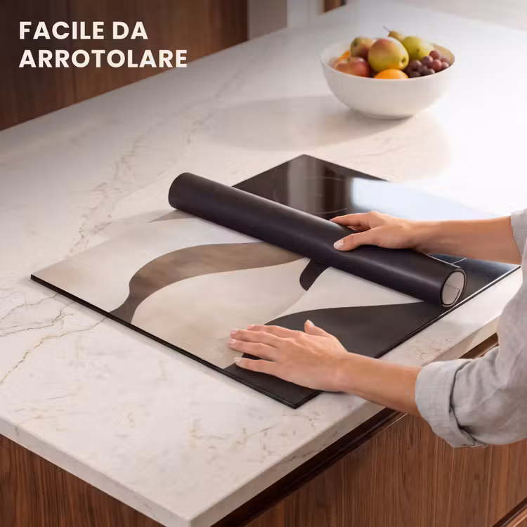 Protezione piano induzione - Onde - Astratto - Beige — 7