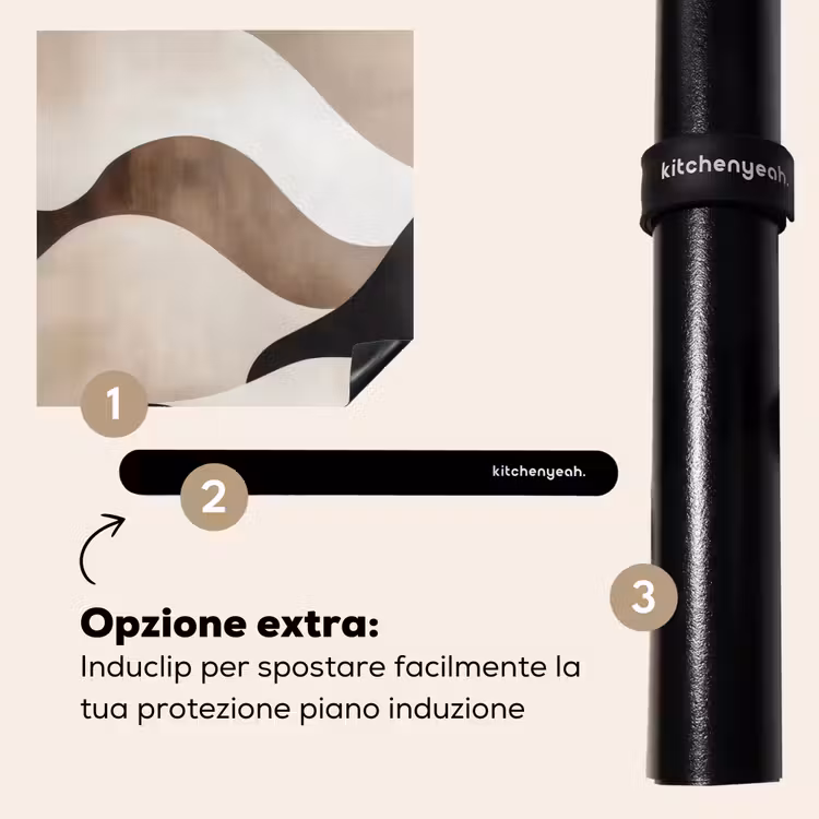 Protezione piano induzione - Onde - Astratto - Beige — 8