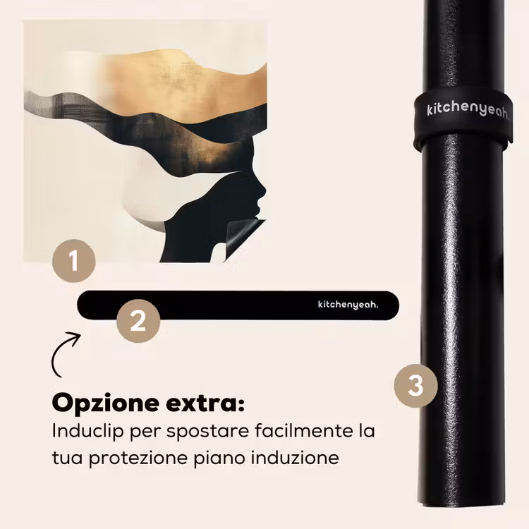 Protezione piano induzione - Donna - Onde - Nero — 8
