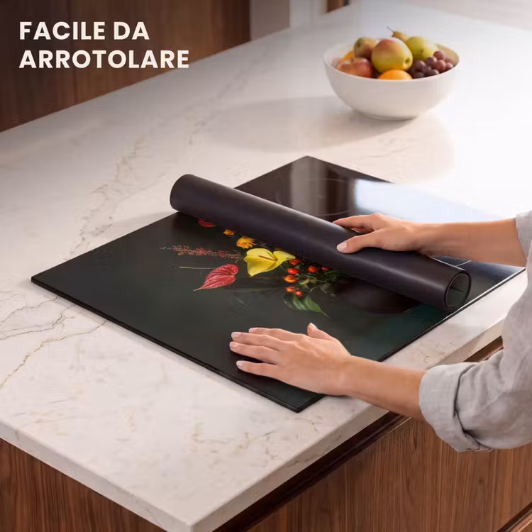 Protezione piano induzione - Fiori - Vaso - Nero — 7