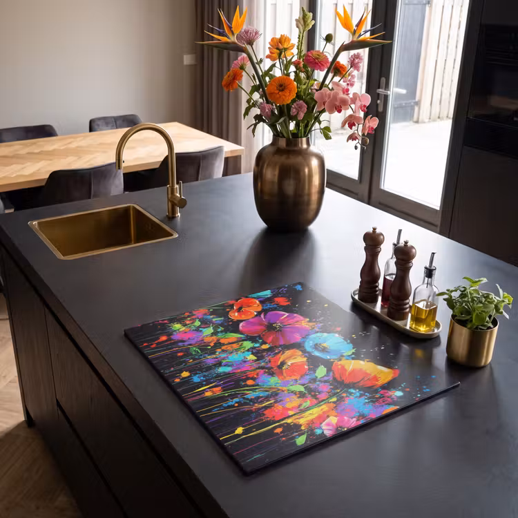 Protezione piano induzione - Fiori - Colorati - Spruzzi — 2