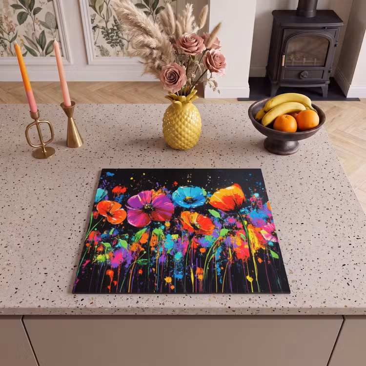 Protezione piano induzione - Fiori - Colorati - Spruzzi — 3