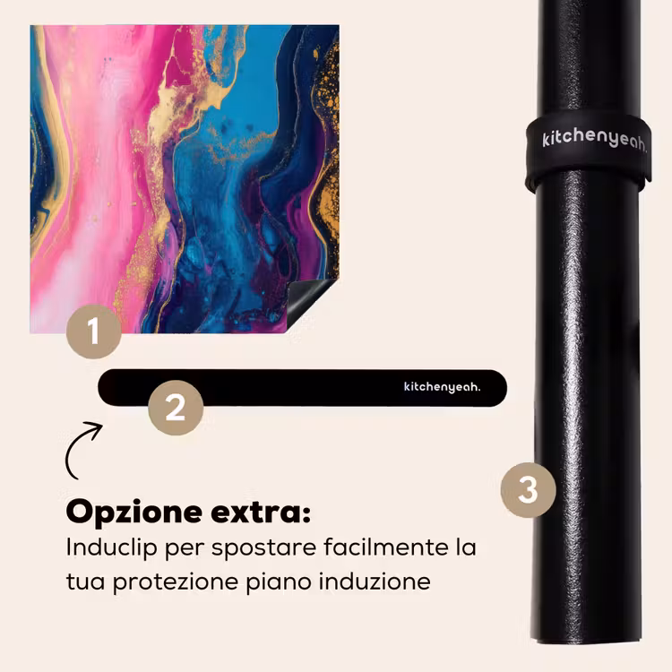 Protezione piano induzione - Marmo - Moderno - Oro — 8