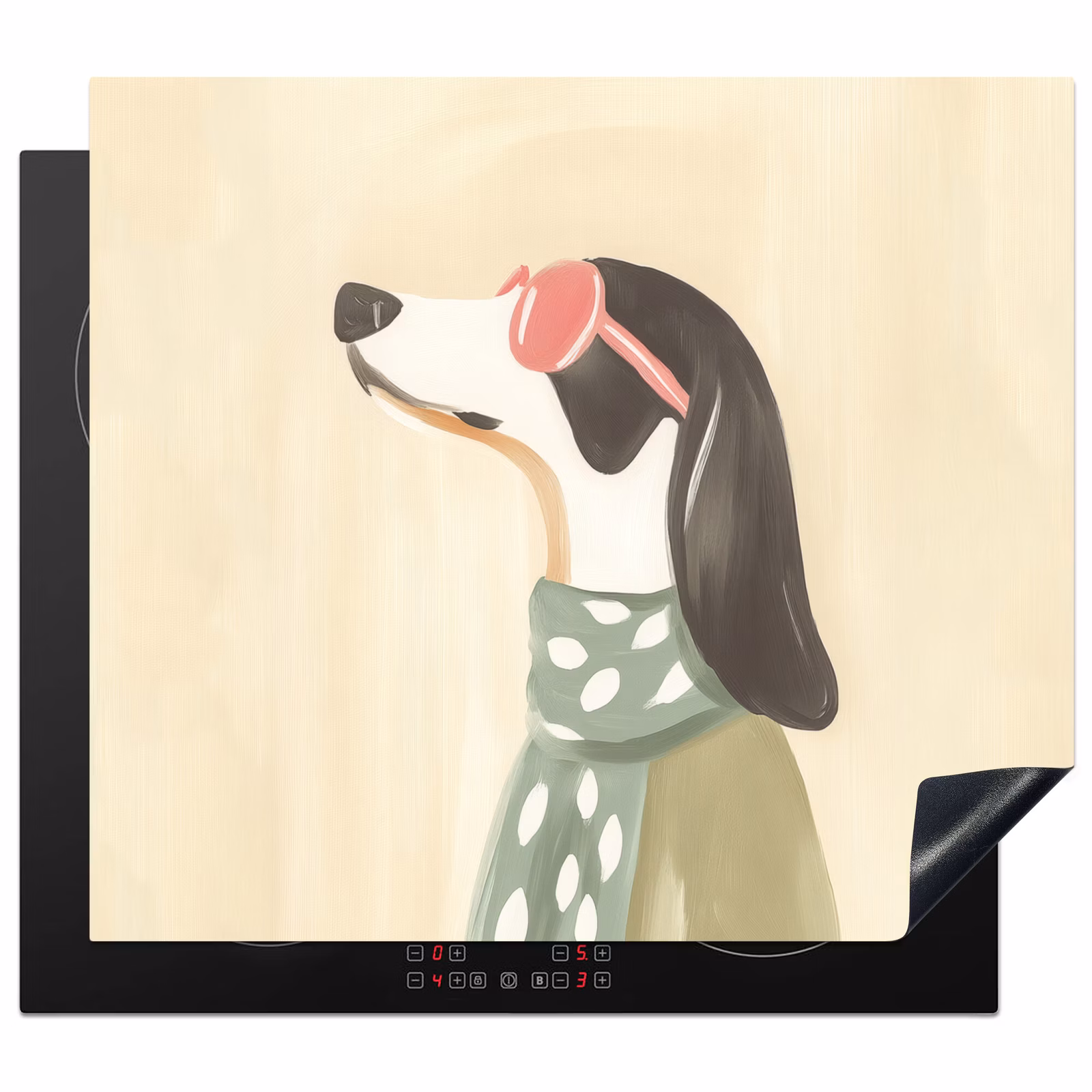 Protezione piano induzione - Cane - Occhiali da sole - Sciarpa — 1