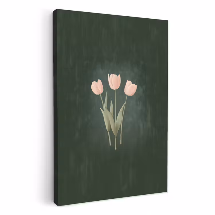 Dipinti su tela - Tulipani - Amore - Verde scuro — 2