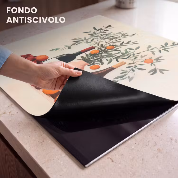 Protezione piano induzione - Bottiglie di vino - Rami - Arance — 6