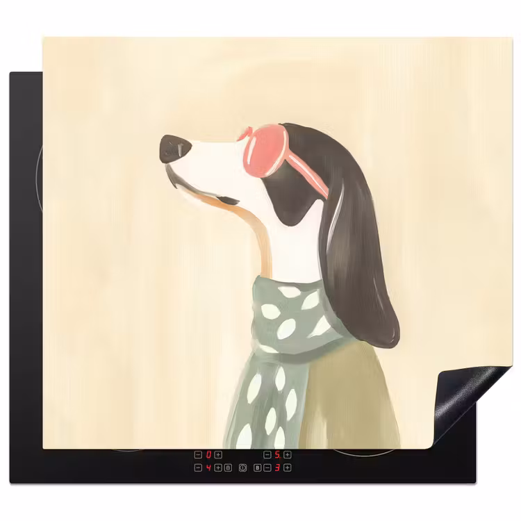 Protezione piano induzione - Cane - Occhiali da sole - Sciarpa — 1