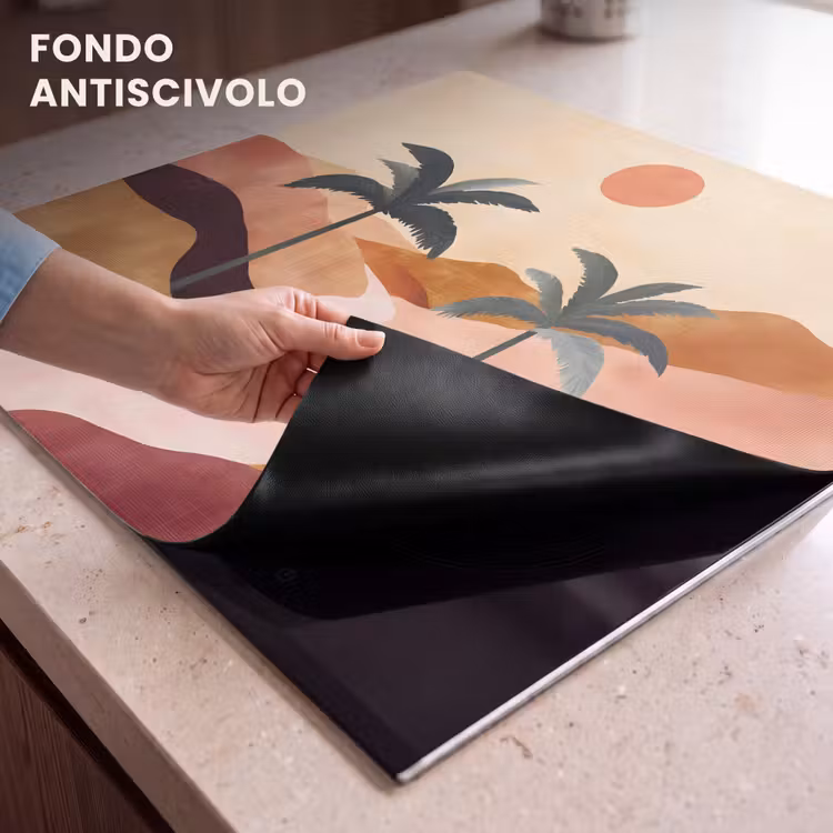 Protezione piano induzione - Colline - Palme - Astratto — 6