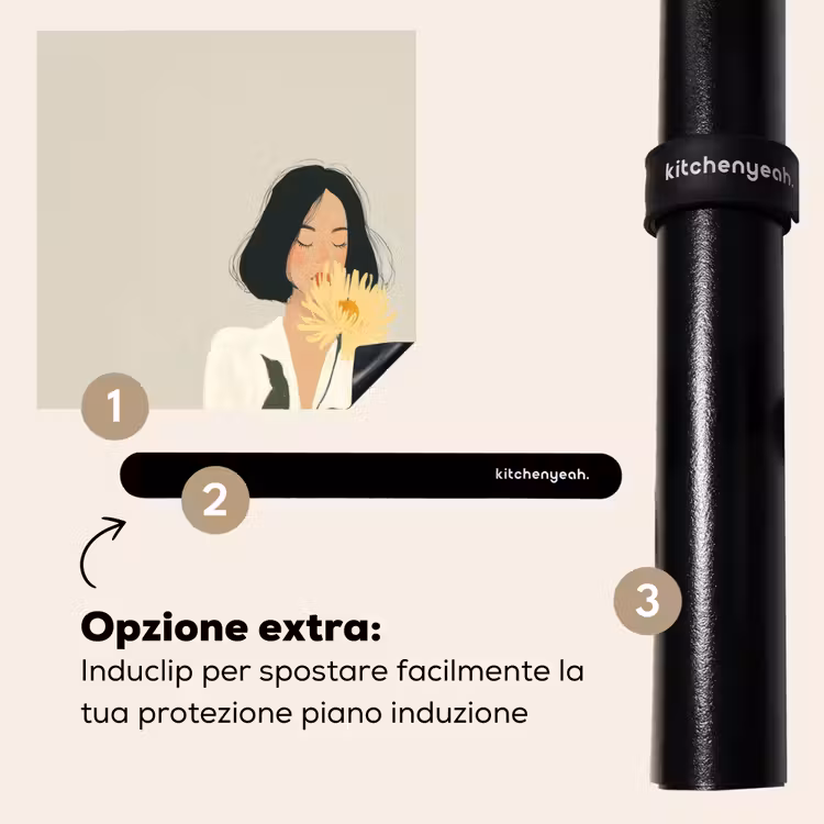 Protezione piano induzione - Donna - Fiore - Giallo - Minimalista — 8