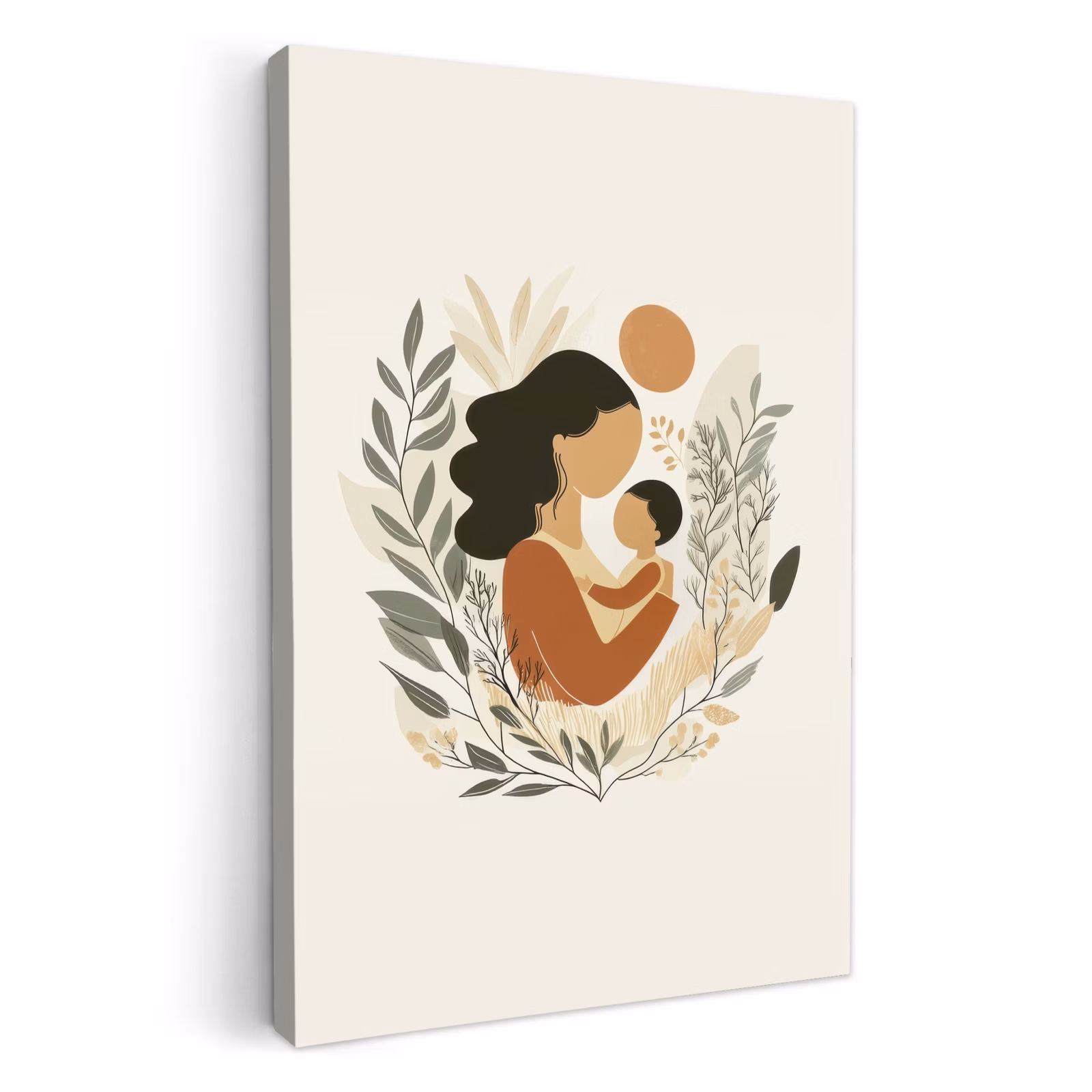 Dipinti su tela - Illustrazione - Madre - Bambino - Amorevole — 1