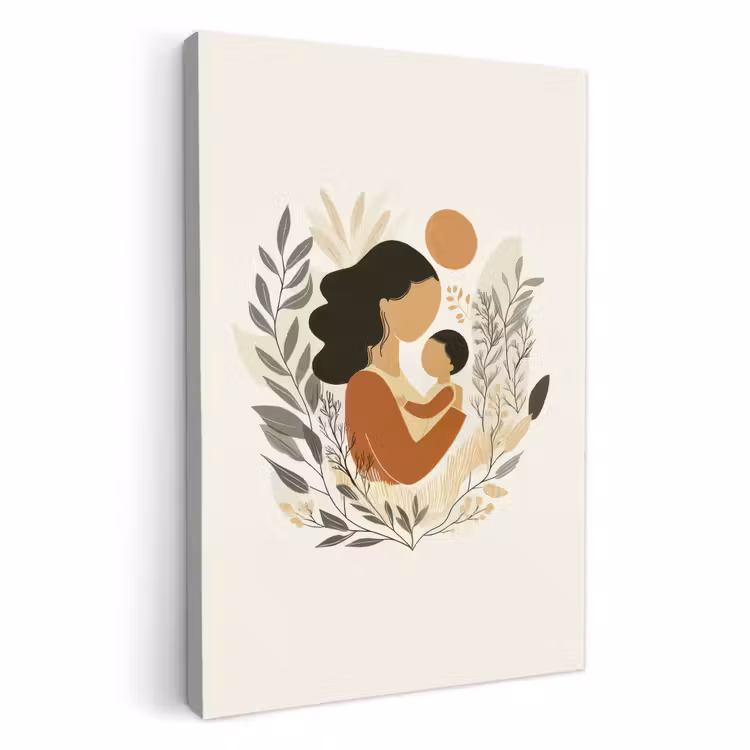 Dipinti su tela - Illustrazione - Madre - Bambino - Amorevole — 1