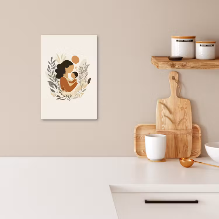 Dipinti su tela - Illustrazione - Madre - Bambino - Amorevole — 2