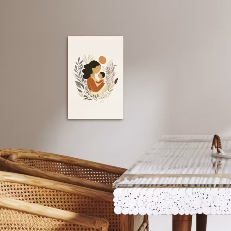 Dipinti su tela - Illustrazione - Madre - Bambino - Amorevole — 3