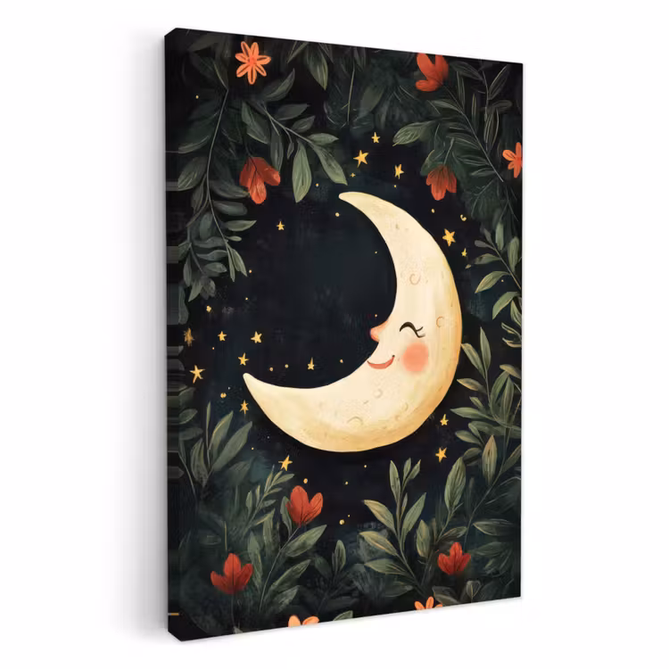 Dipinti su tela - Luna - Fiori - Cielo notturno — 1