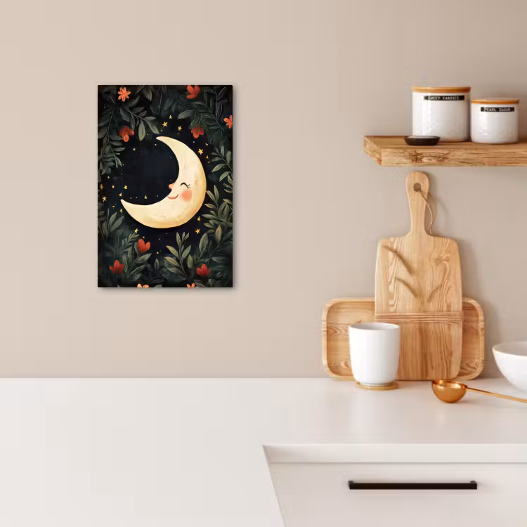 Dipinti su tela - Luna - Fiori - Cielo notturno — 4