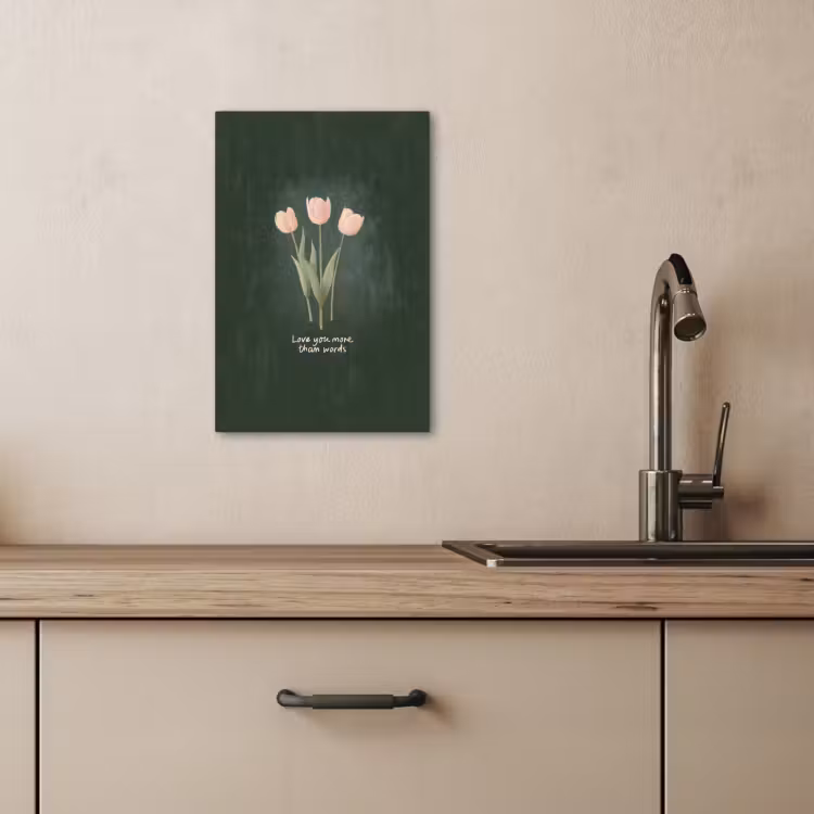 Dipinti su tela - Tulipani - Rosa - Testo - Amore — 4