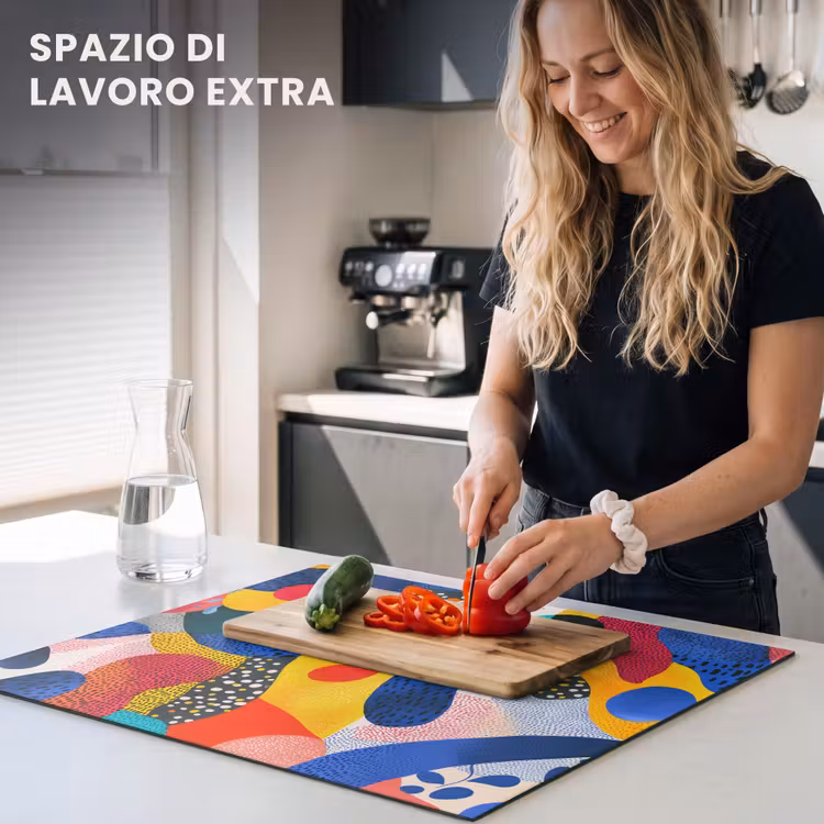Protezione piano induzione - Forme - Astratte - Puntini - Blu — 5