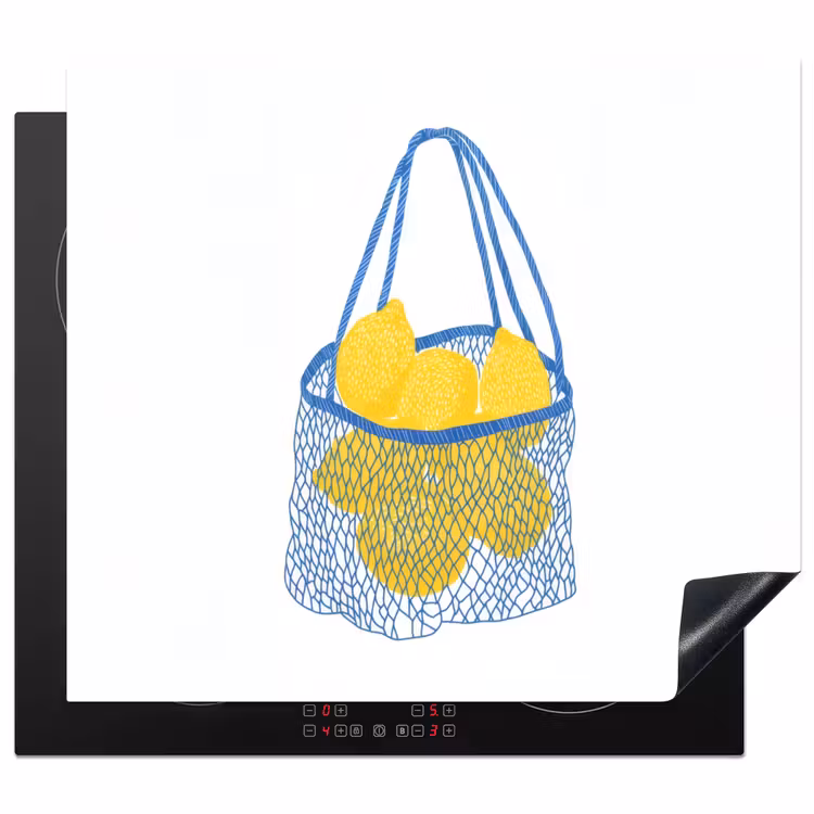 Protezione piano induzione - Borsa - Blu - Limoni - Illustrazione — 1