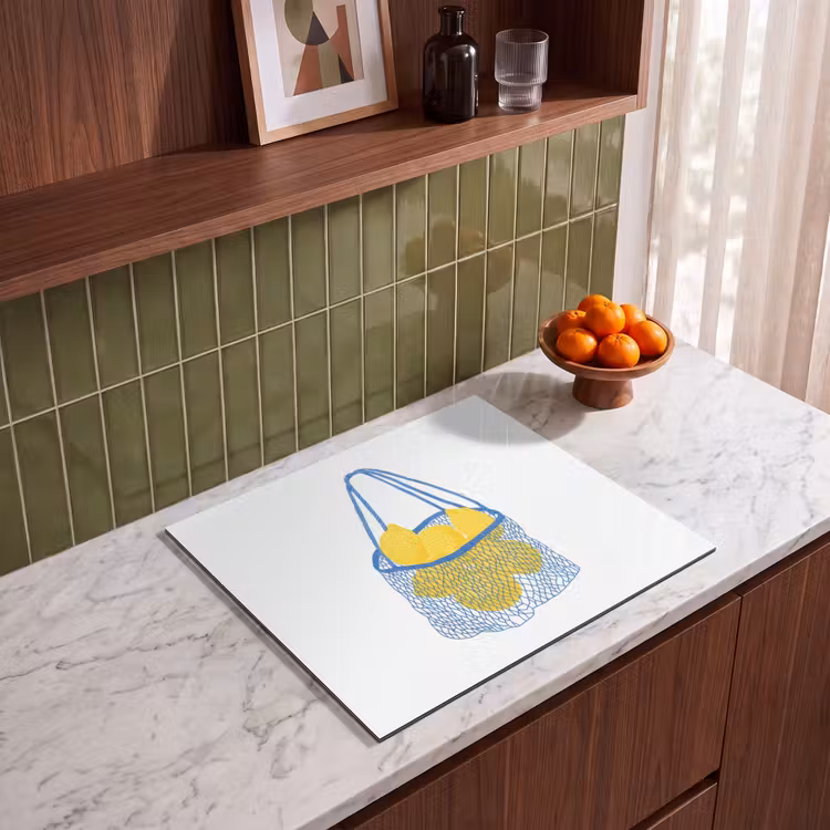 Protezione piano induzione - Borsa - Blu - Limoni - Illustrazione — 4