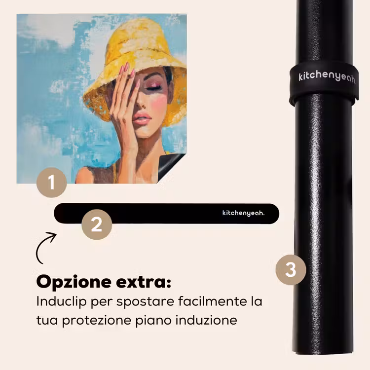Protezione piano induzione - Pittura - Donna - Cappello - Giallo — 8