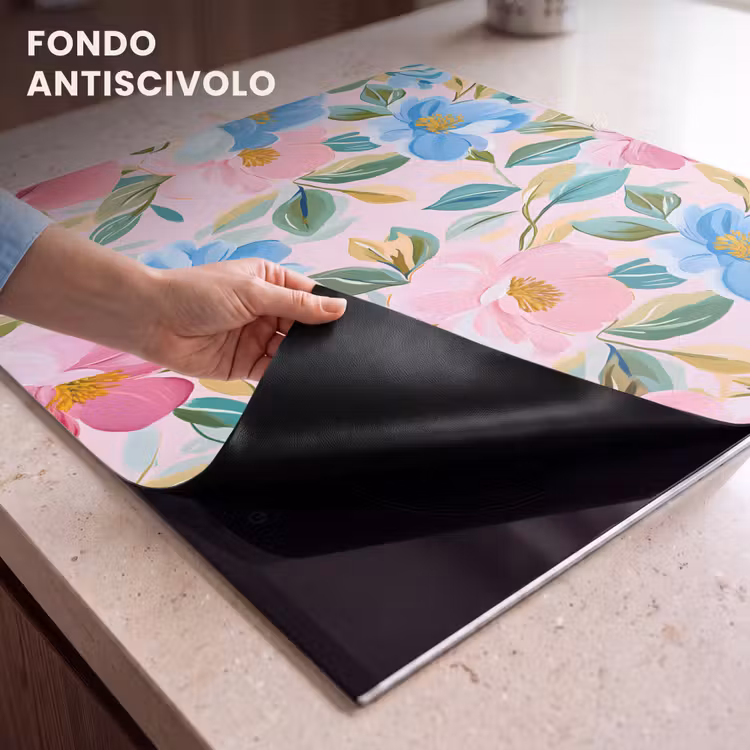 Protezione piano induzione - Blu - Rosa - Fiori — 6