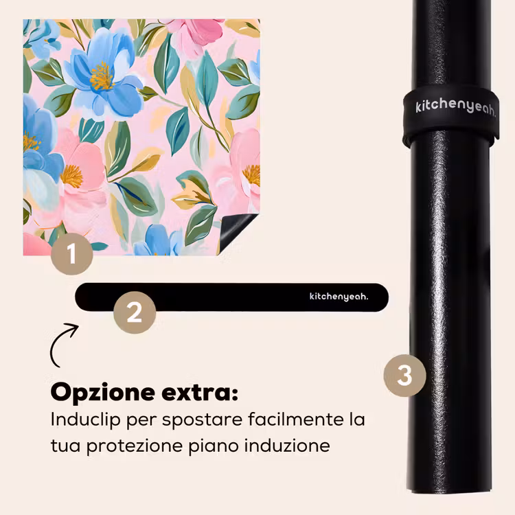 Protezione piano induzione - Blu - Rosa - Fiori — 8