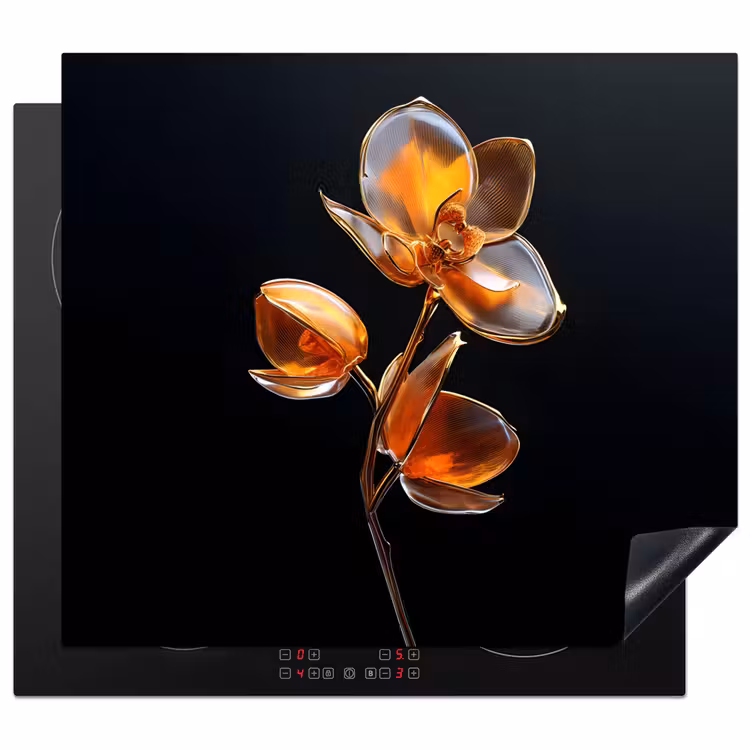 Protezione piano induzione - Fiore - Orchidea - Arancione — 1
