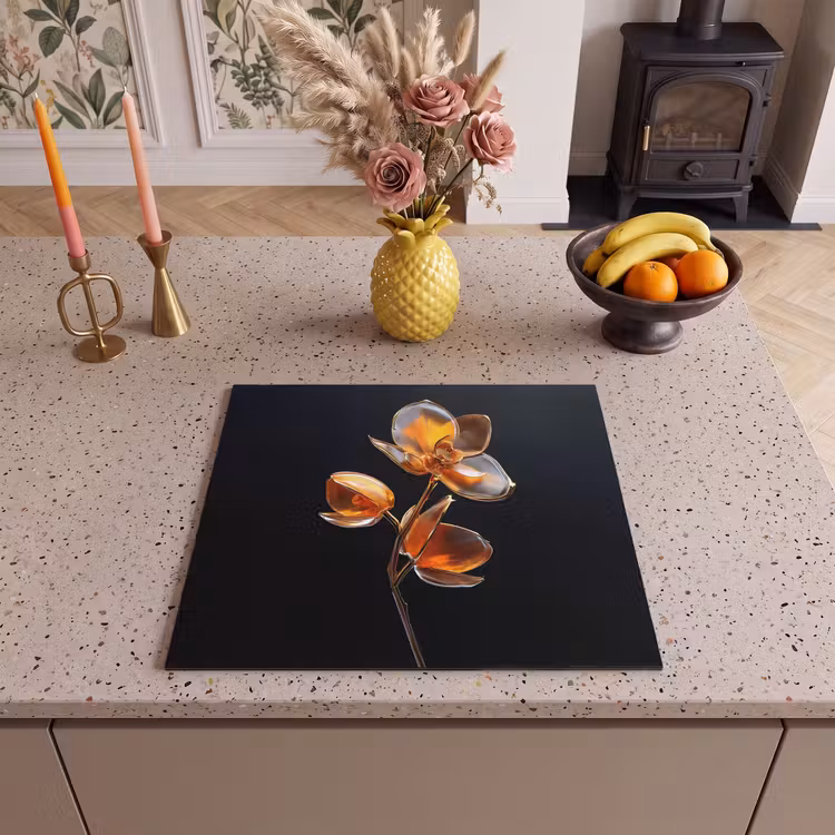 Protezione piano induzione - Fiore - Orchidea - Arancione — 3