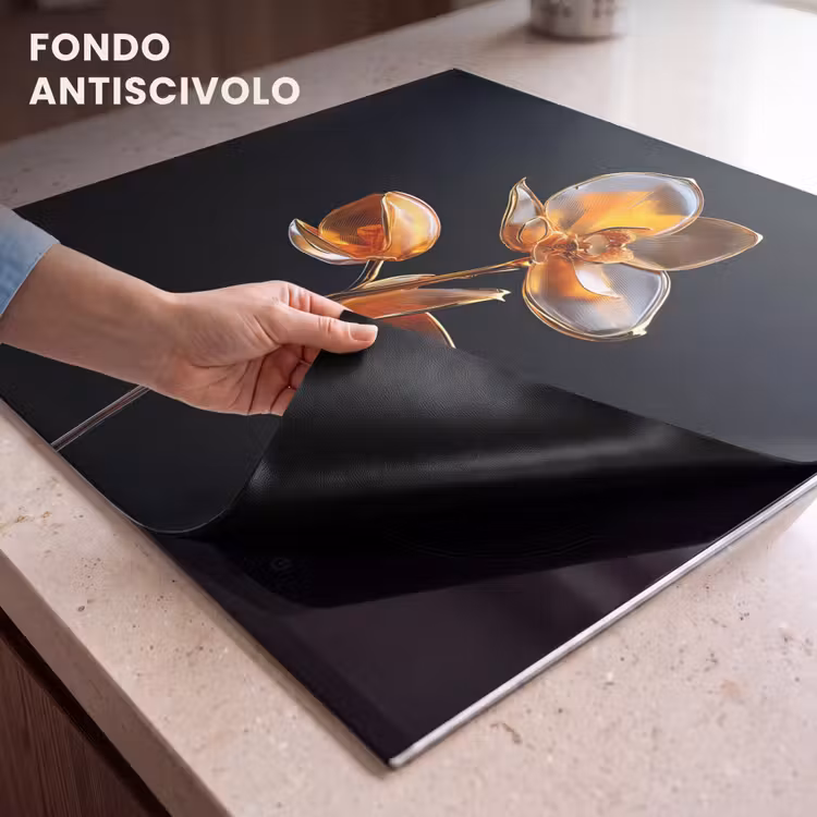 Protezione piano induzione - Fiore - Orchidea - Arancione — 6