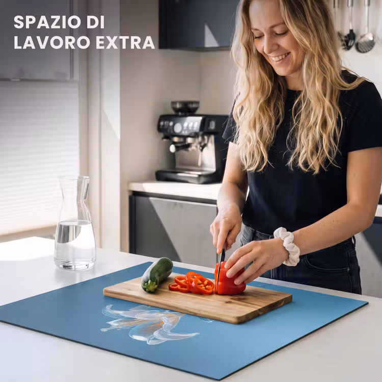 Protezione piano induzione - Gigli - Blu - Bicchieri — 5