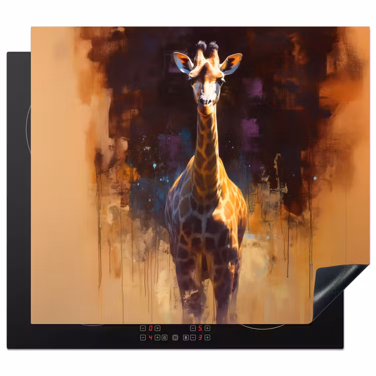Protezione piano induzione - Giraffa - Marrone - Astratto - Dipinto — 1