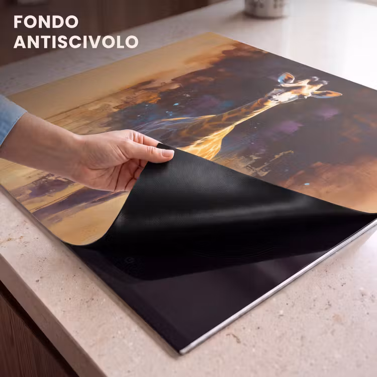 Protezione piano induzione - Giraffa - Marrone - Astratto - Dipinto — 6
