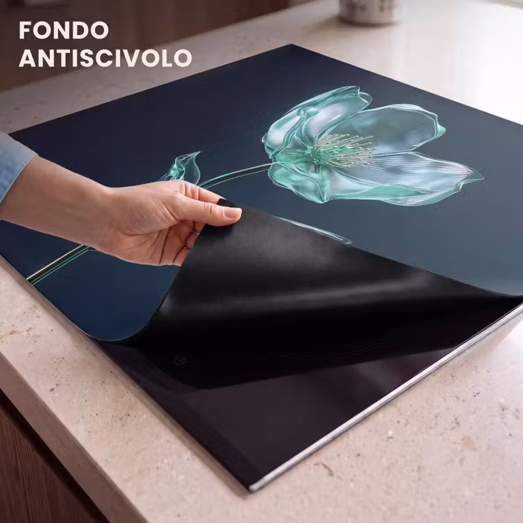 Protezione piano induzione - Foglie - Fiore - Occhiali - Blu scuro — 6