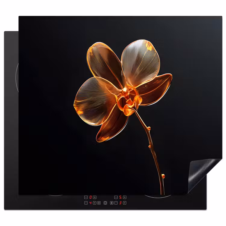 Protezione piano induzione - Orchidea - Trasparente - Fiore — 1