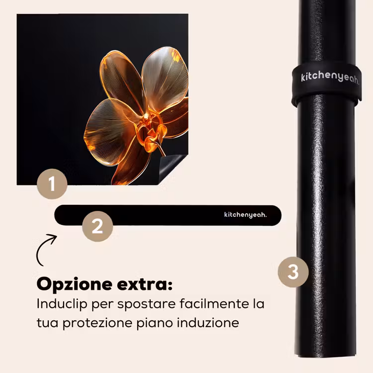 Protezione piano induzione - Orchidea - Trasparente - Fiore — 8