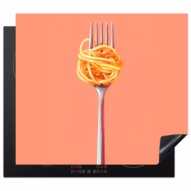 Protezione piano induzione - Forchetta - Spaghetti - Artistico - Rosa — 1