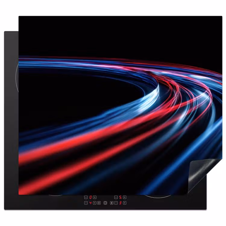 Protezione piano induzione - Gioco - Tracce luminose - Ondulato - Rosso — 1