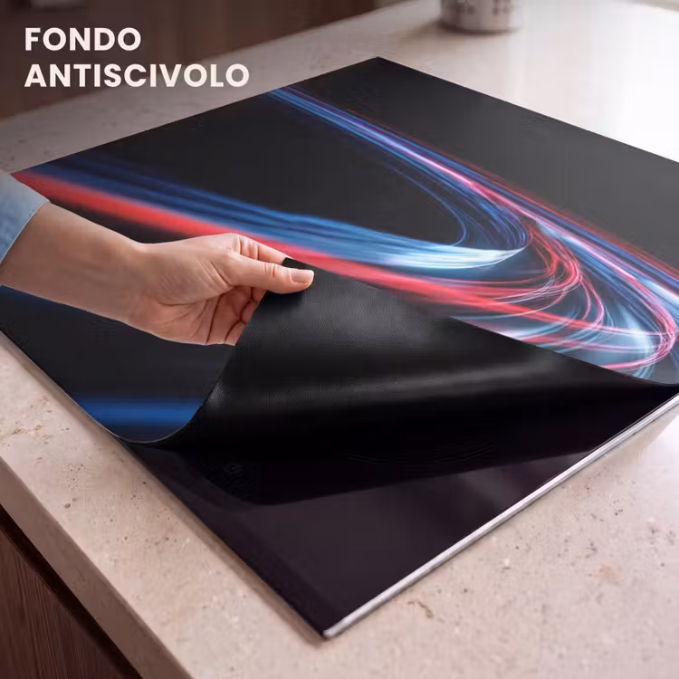 Protezione piano induzione - Gioco - Tracce luminose - Ondulato - Rosso — 6