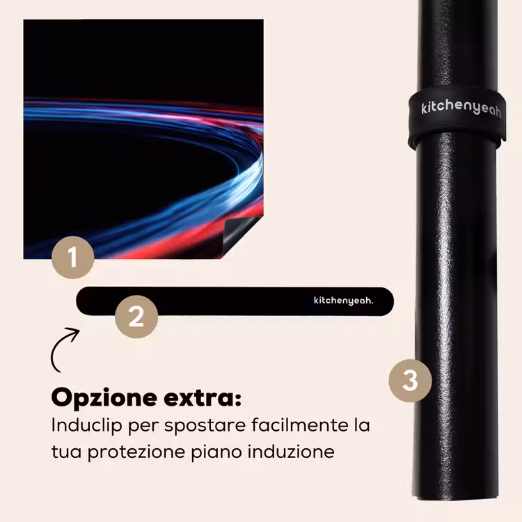Protezione piano induzione - Gioco - Tracce luminose - Ondulato - Rosso — 8