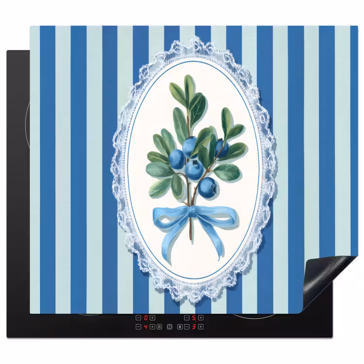Protezione piano induzione - Illustrazione - Bacche - Blu - Strisce — 1