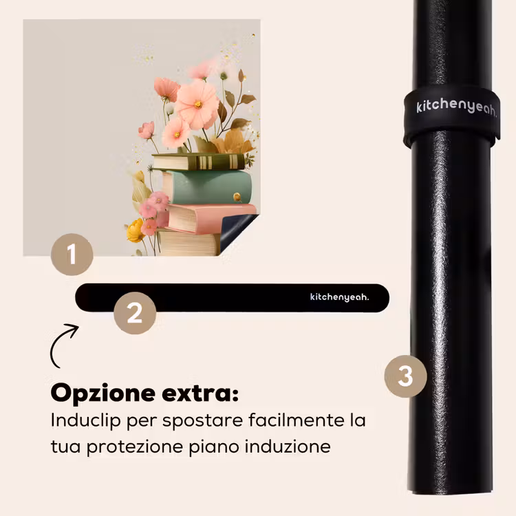Protezione piano induzione - Libri - Impilati - Fiori - Colorati — 8