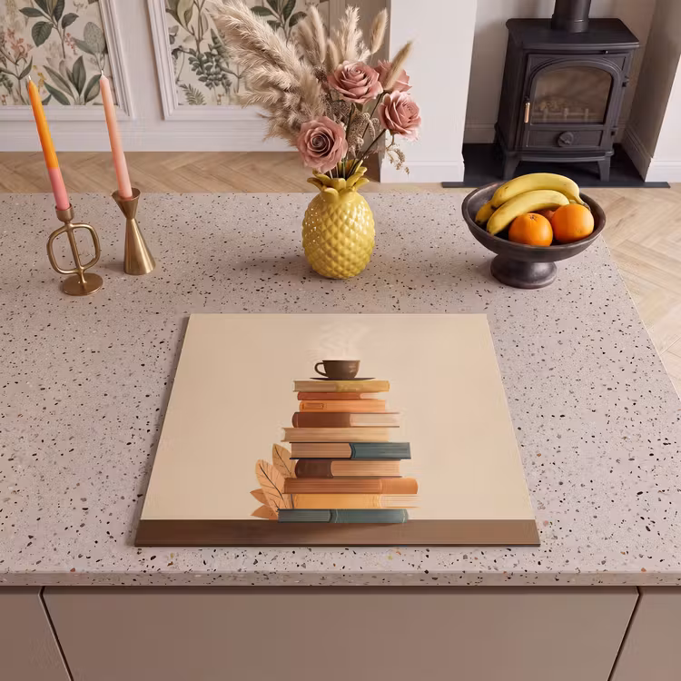 Protezione piano induzione - Libri - Torre - Caffè - Beige — 3