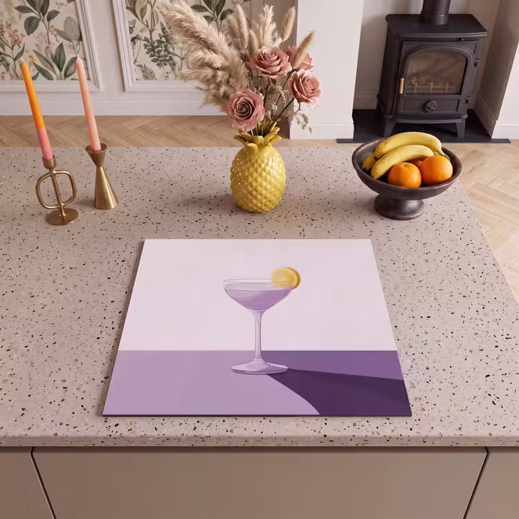 Protezione piano induzione - Cocktail - Viola - Minimalista - Limone — 3